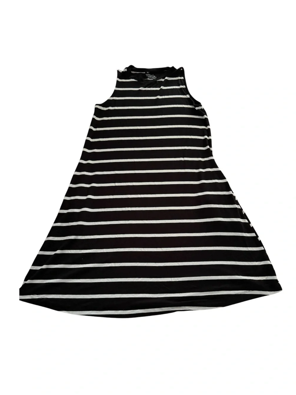 Black and White Striped Sleeveless Dress